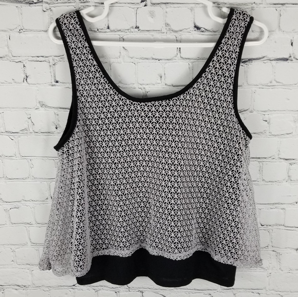 2 HEARTS | cropped layered netting tank top - Picture 3 of 5